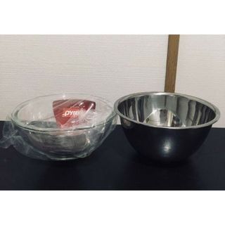 PYREX 耐熱ガラスボウル1.6L + ステンレスボウル