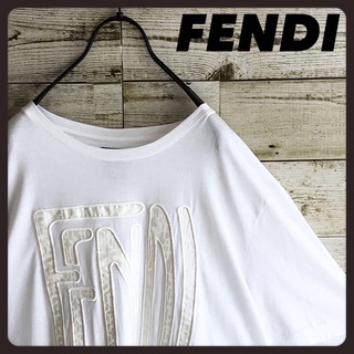 フェンディ(FENDI)の即完売 FENDI フェンディ ビックセンター刺繍ロゴ入り tシャツ(Tシャツ/カットソー(半袖/袖なし))