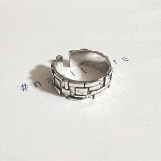 シルバーリング 925 銀 パズル テトリス ワイド ジオメトリック 韓国 指輪(リング(指輪))