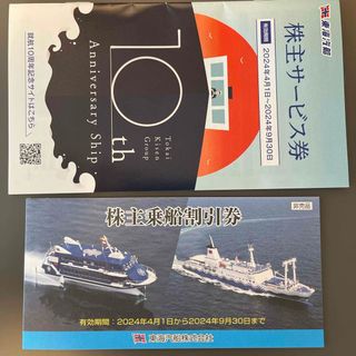 東海汽船 2024/4/1～2024/9/30 乗船割引券10枚 サービス券付(その他)