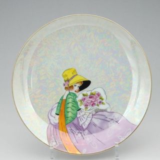 ノリタケ(Noritake)のオールドノリタケ NORITAKE デコレディー 婦人 プレート 皿 ラスター彩(食器)