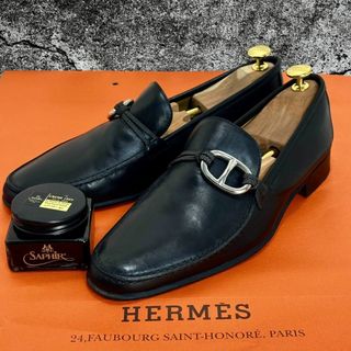 Hermes - 洗浄ケア済み☆超人気モデル☆エルメス シェーヌダンクル ローファー モカシン 黒