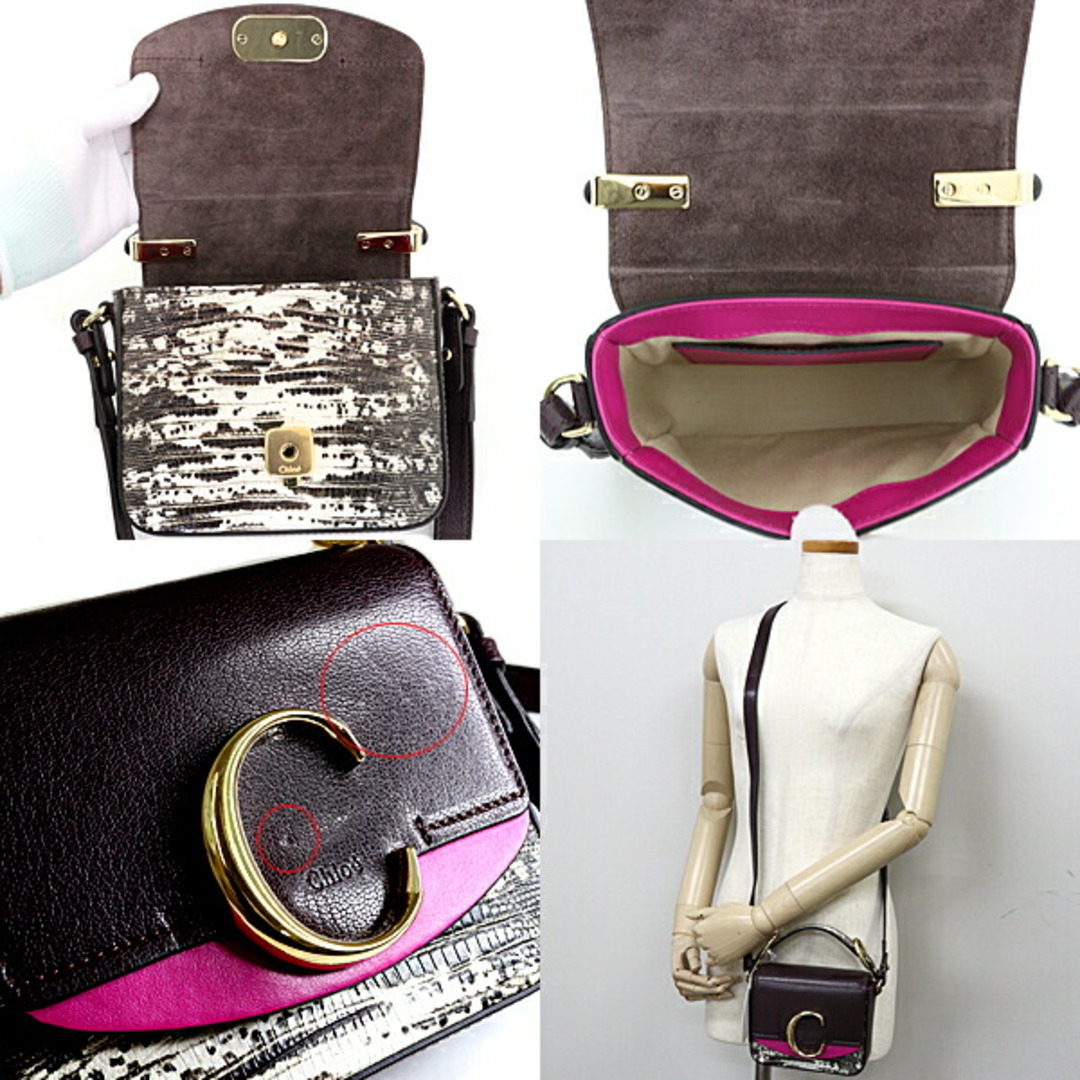 Chloe(クロエ)のクロエ Chloe ミニバッグ ショルダー付きハンドバッグ カーフ スウェード CHC19AS193 B34 079 Black Raisin 【中古】Sランク レディースのバッグ(その他)の商品写真