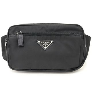 プラダ(PRADA)のプラダ PRADA Re-Nylon xサフィアーノレザー ベルトバッグ ウエストバッグ ボディバッグ ナイロン 2VL977 ブラック【中古】Sランク(ウエストポーチ)