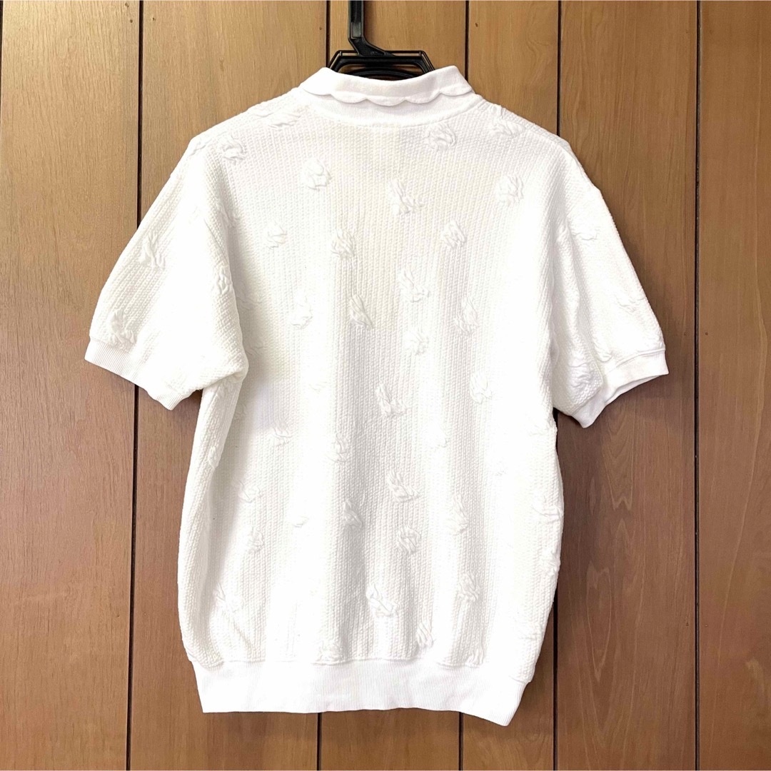 Lochie(ロキエ)の美品【 vintage 】 花柄レトロニット ニットシャツ　ニットポロシャツ レディースのトップス(ポロシャツ)の商品写真