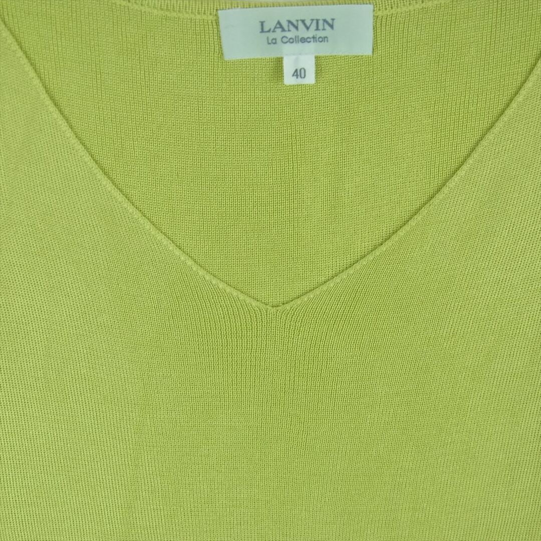 LANVIN(ランバン)のLANVIN ランバン K1T1944 La collection ノースリーブ ニット カットソー 絹 シルク 日本製 ライトグリーン系 黄緑系 40【中古】 レディースのトップス(カットソー(半袖/袖なし))の商品写真