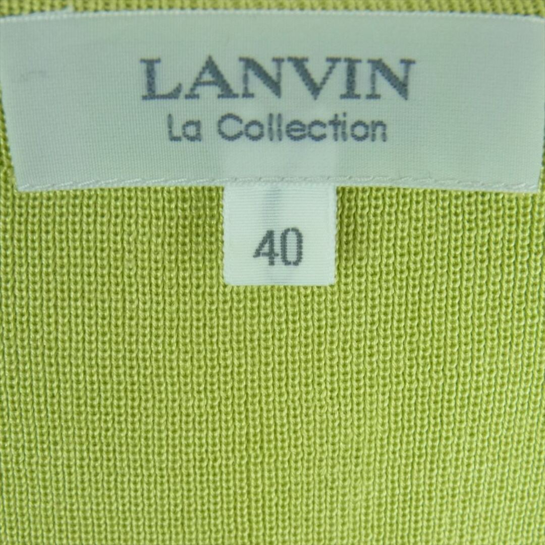 LANVIN(ランバン)のLANVIN ランバン K1T1944 La collection ノースリーブ ニット カットソー 絹 シルク 日本製 ライトグリーン系 黄緑系 40【中古】 レディースのトップス(カットソー(半袖/袖なし))の商品写真