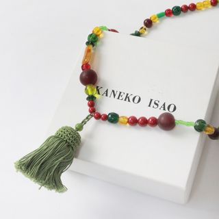 カネコイサオ(KANEKO ISAO)のカネコイサオ KANEKO ISAO タッセル付 マルチボールロングネックレス/レッド系 アクセサリー【2400013765817】(ネックレス)