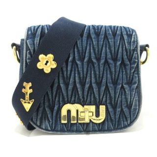 ミュウミュウ(miumiu)のmiumiu(ミュウミュウ) ショルダーバッグ マテラッセ ネイビー デニム×レザー(ショルダーバッグ)