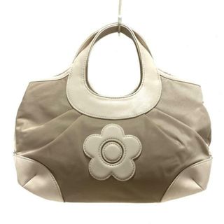 マリークワント(MARY QUANT)のMARY QUANT(マリークワント) トートバッグ - ベージュ×白 ナイロン×合皮(トートバッグ)