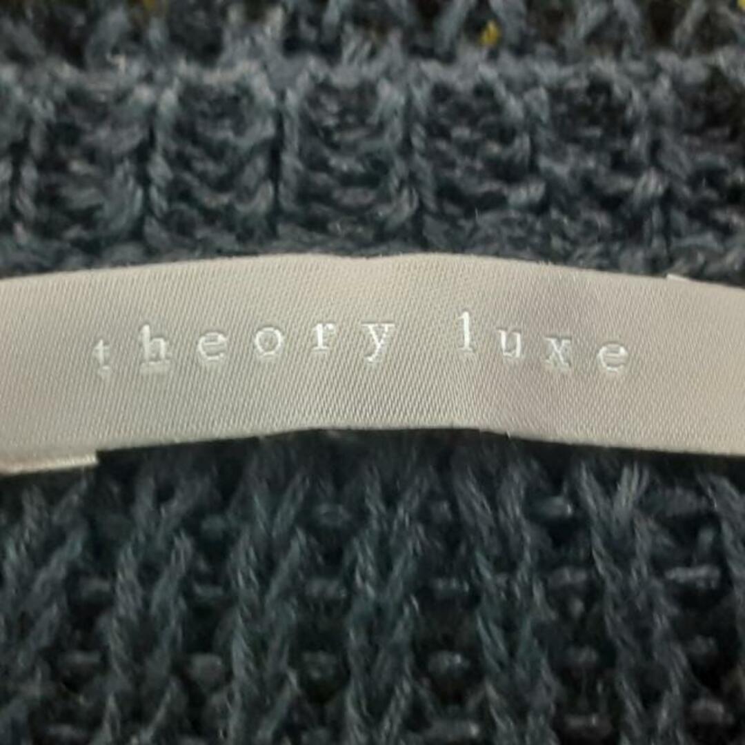 Theory luxe(セオリーリュクス)のtheory luxe(セオリーリュクス) 長袖セーター サイズ038 M レディース美品  - ダークネイビー×イエロー×白 クルーネック/ボーダー レディースのトップス(ニット/セーター)の商品写真