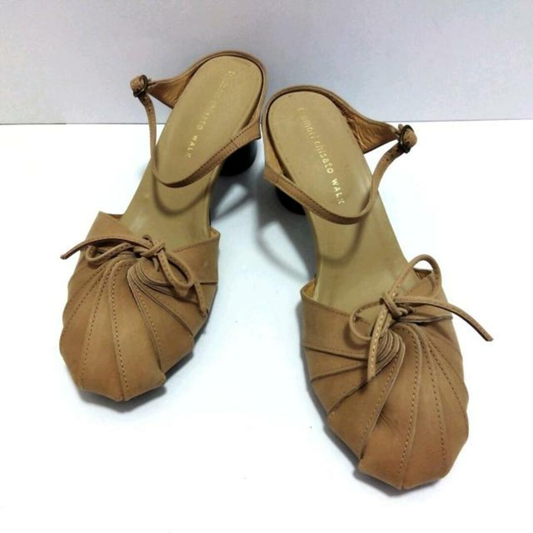 TSUMORI CHISATO(ツモリチサト)のTSUMORI CHISATO(ツモリチサト) サンダル S レディース - ベージュ リボン/WALK レザー レディースの靴/シューズ(サンダル)の商品写真