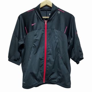 NIKE - NIKE(ナイキ) ブルゾン サイズM レディース美品  - 黒×レッド 半袖/春/夏