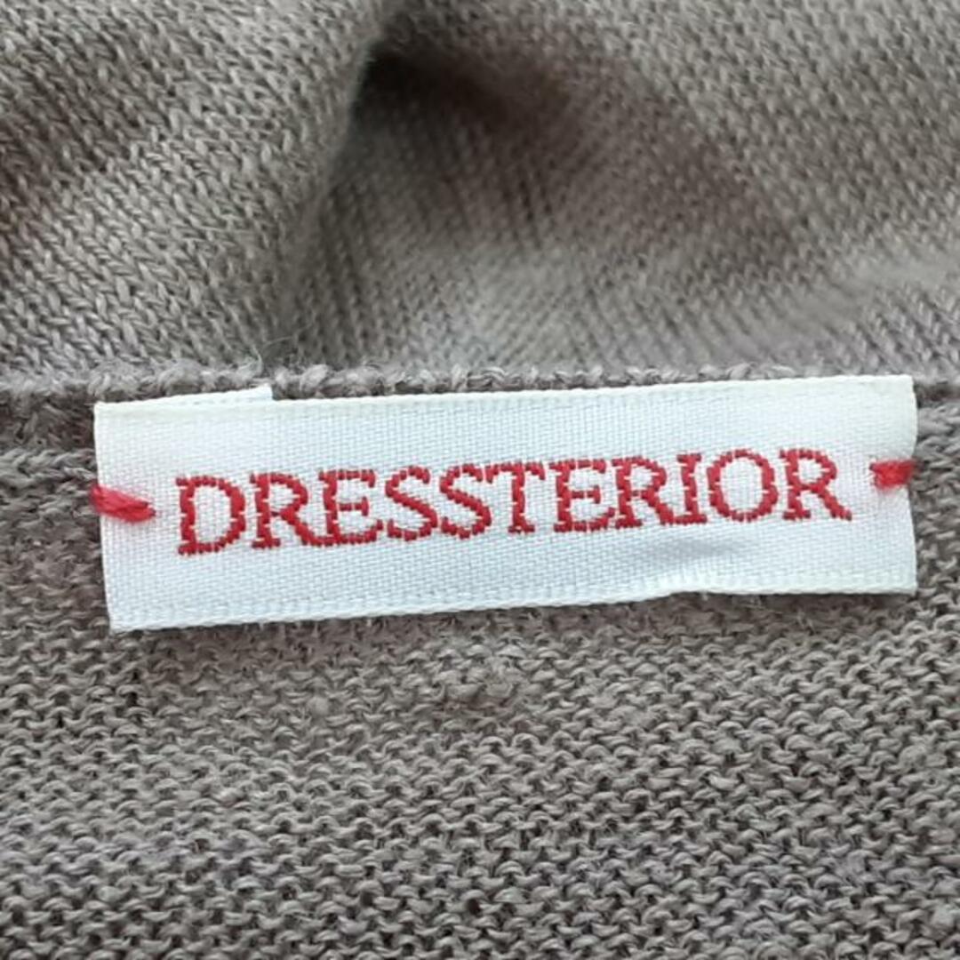 DRESSTERIOR(ドレステリア)のDRESSTERIOR(ドレステリア) ワンピース サイズ38 M レディース美品  - グレーベージュ クルーネック/半袖/ロング/麻 レディースのワンピース(その他)の商品写真