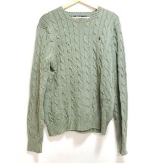 ポロラルフローレン(POLO RALPH LAUREN)のPOLObyRalphLauren(ポロラルフローレン) 長袖セーター サイズS/P S メンズ - ダークグリーン クルーネック(ニット/セーター)