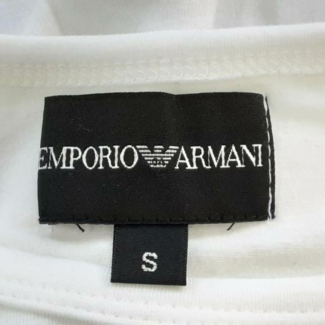 Emporio Armani(エンポリオアルマーニ)のEMPORIOARMANI(エンポリオアルマーニ) 長袖Tシャツ サイズS レディース美品  - 白×ダークグレー クルーネック/ラメ レディースのトップス(Tシャツ(長袖/七分))の商品写真