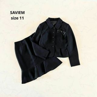 【美品】11号 SAVIEM フォーマルセット レディース 冠婚葬祭 黒(礼服/喪服)