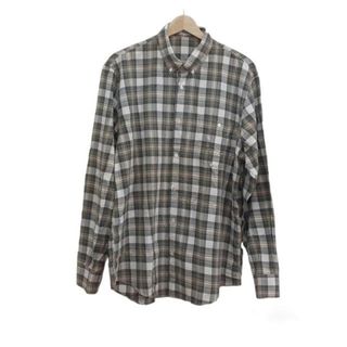 Papas(パパス) 長袖シャツ サイズL50 メンズ美品  - ベージュ×カーキ×マルチ チェック柄(シャツ)