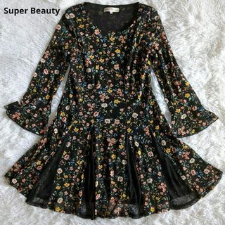 【美品】スーパービューティー チュニック 花柄 シースルー レース フレア(チュニック)