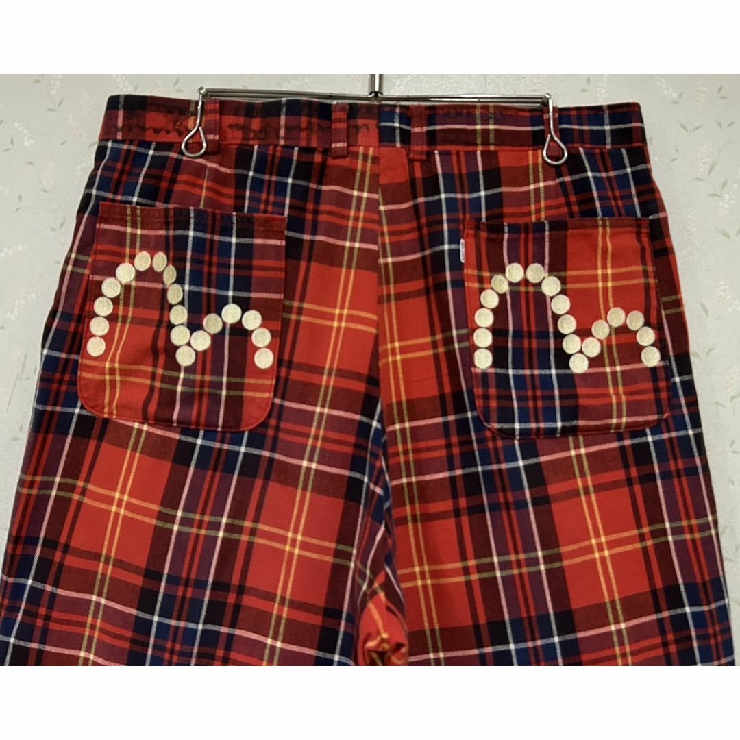 EVISU(エビス)の＊EVISU ドット カモメ 刺繍 2タック チェック ゴルフ パンツ 6 メンズのパンツ(その他)の商品写真