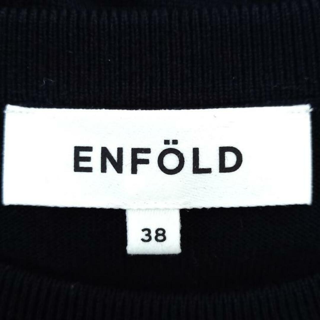 超安い ENFOLD(エンフォルド) 長袖カットソー サイズ38 M レディース - 黒×白 クルーネック