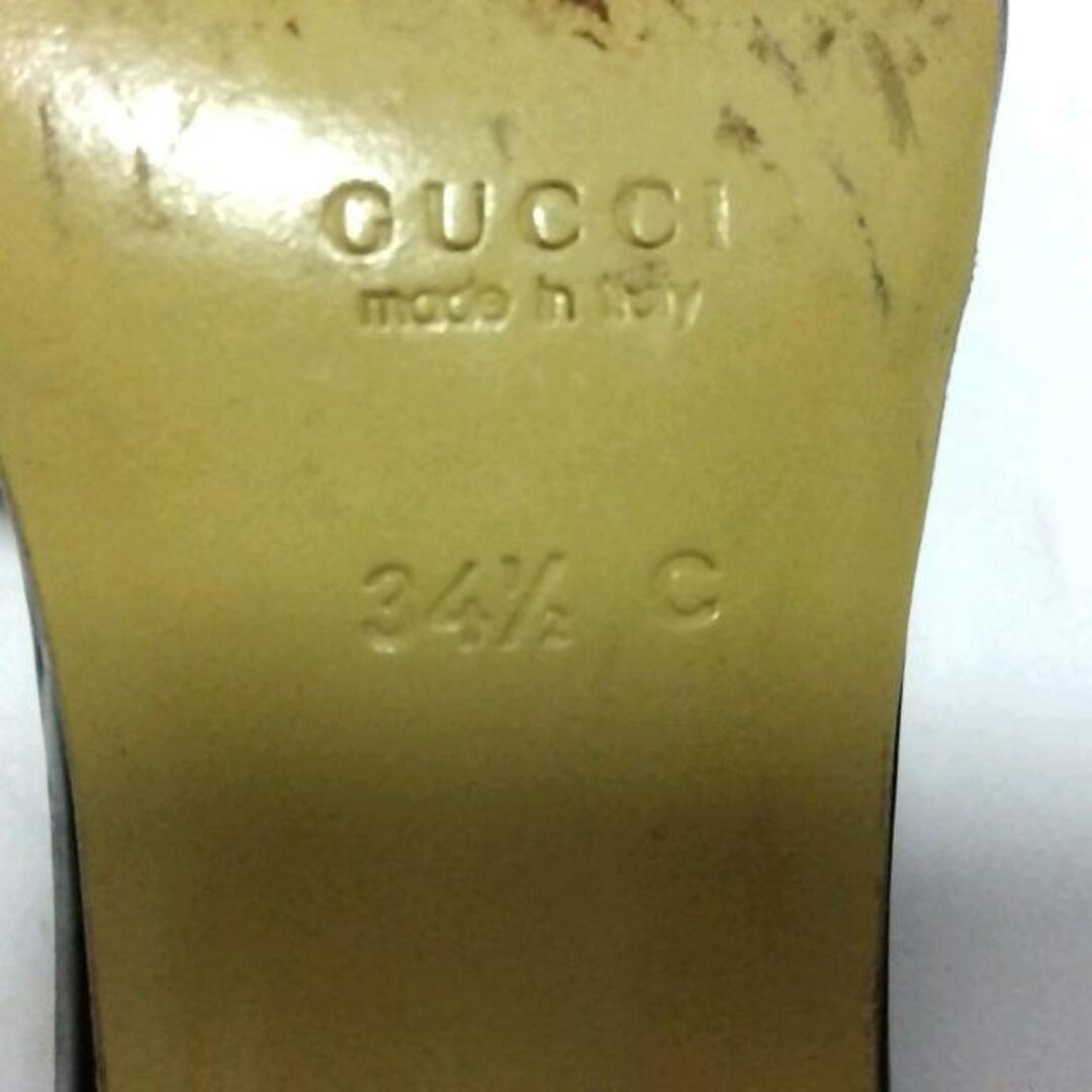 Gucci(グッチ)のGUCCI(グッチ) ミュール 34 1/2 レディース美品  - 黒 エナメル（レザー） レディースの靴/シューズ(ミュール)の商品写真