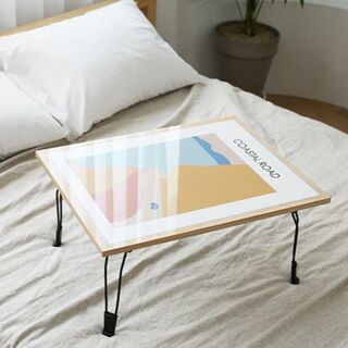 【新品】幅60㎝ ベッドでも使える 飾って使える 折りたたみテーブル(ローテーブル)