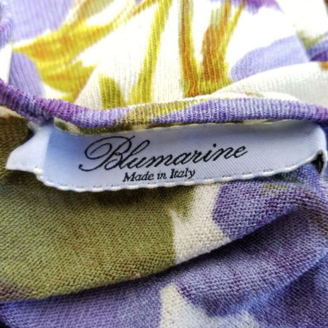 Blumarine(ブルマリン)のBLUMARINE(ブルマリン) ノースリーブセーター レディース - アイボリー×パープル×マルチ クルーネック/花柄 レディースのトップス(ニット/セーター)の商品写真