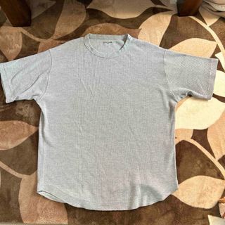 グローバルワーク(GLOBAL WORK)のワッフル生地　グレー半袖カットソー(Tシャツ/カットソー(半袖/袖なし))