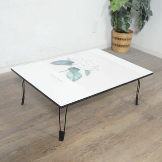 【新品】幅80㎝ ベッドでも使える 飾って使える　折りたたみテーブル(ローテーブル)