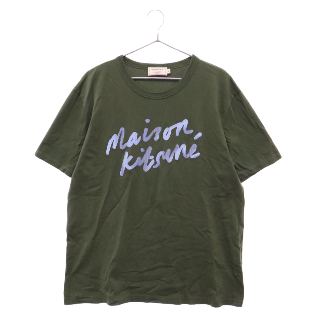 MAISON KITSUNE'(メゾンキツネ)のMAISON KITSUNE メゾンキツネ Logo Print S/S Tee ロゴプリント 半袖Tシャツ カットソー カーキ メンズのトップス(Tシャツ/カットソー(半袖/袖なし))の商品写真