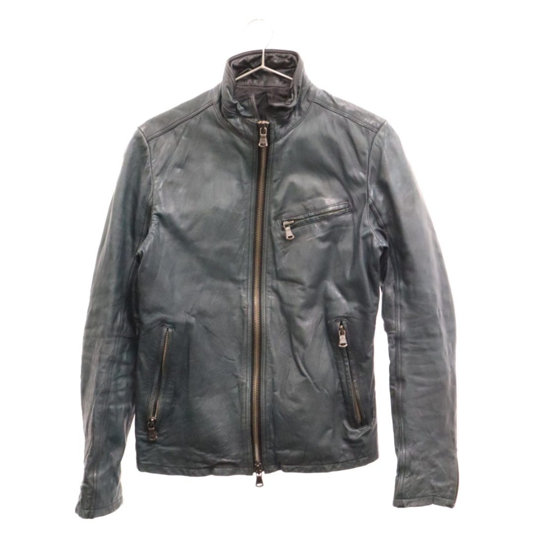 SHELLAC(シェラック)のSHELLAC シェラック Cow Leather Jacket カウレザー シングルライダースジャケット グリーン SD-2012 メンズのジャケット/アウター(ライダースジャケット)の商品写真