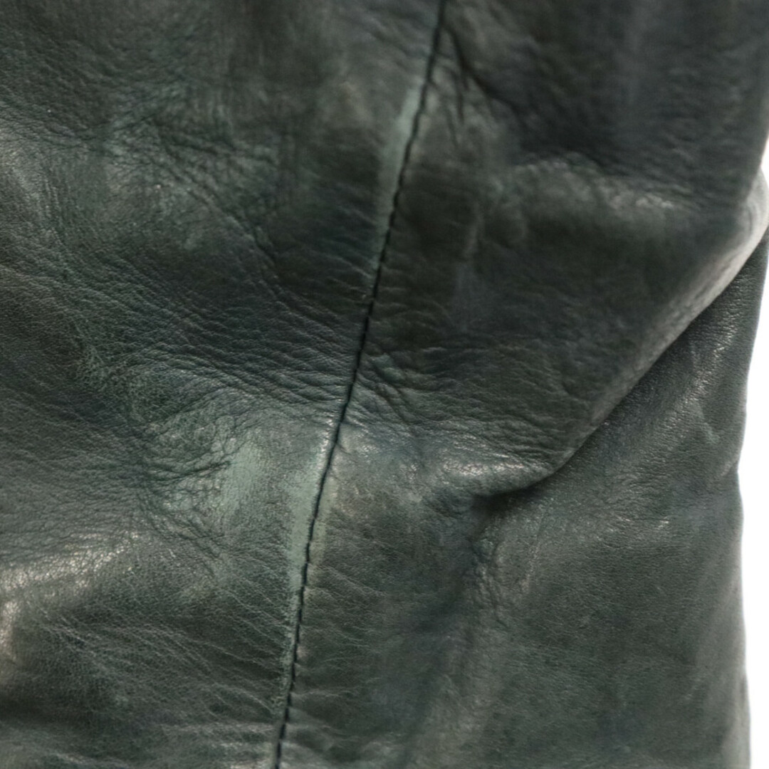 SHELLAC(シェラック)のSHELLAC シェラック Cow Leather Jacket カウレザー シングルライダースジャケット グリーン SD-2012 メンズのジャケット/アウター(ライダースジャケット)の商品写真