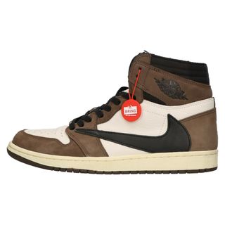 ナイキ(NIKE)のNIKE ナイキ ×TRAVIS SCOTT AIR JORDAN 1 RETRO HIGH OG TS SP トラヴィススコット エアジョーダン1 レトロ ハイカットスニーカー ブラウン CD4487-100 US10.5/28.5cm(スニーカー)