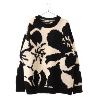 DRIES VAN NOTEN - DRIES VAN NOTEN ドリスヴァンノッテン 22AW ハイビスカス ローゲージニットセーター ブラック/ホワイト