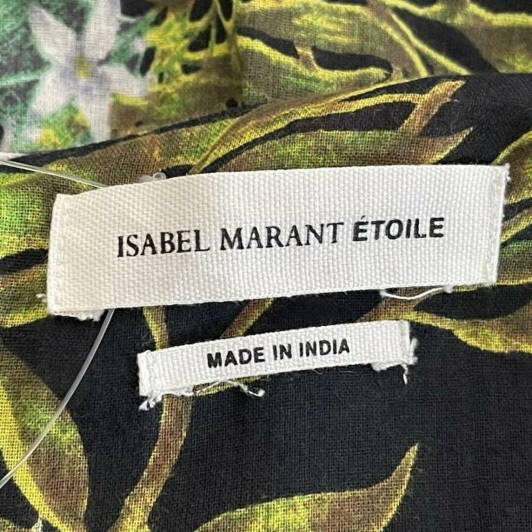 ISABEL MARANT ETOILE(イザベルマランエトワール) ワンピース サイズ34 S レディース - 黒×イエローグリーン×マルチ キャミワンピ/ひざ丈/花柄/プリーツ レディースのワンピース(その他)の商品写真