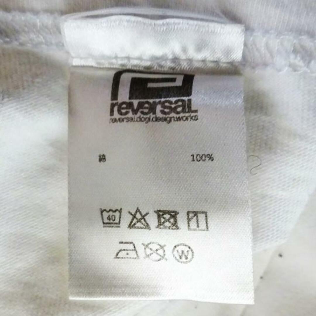 reversal バッグ(リバーサル) 半袖Tシャツ サイズM メンズ美品  - 白×黒×ダークグレー クルーネック メンズのトップス(Tシャツ/カットソー(半袖/袖なし))の商品写真