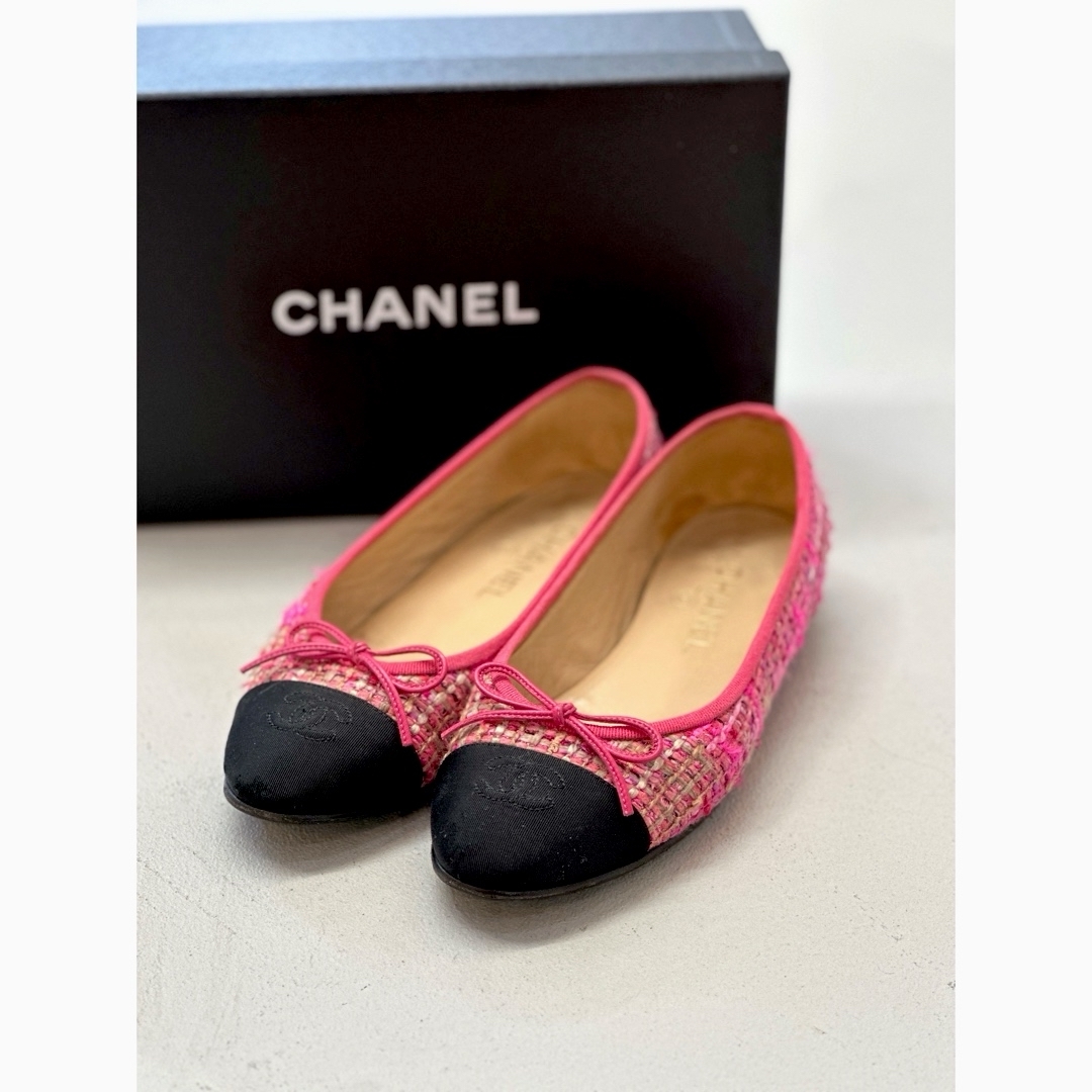 CHANEL(シャネル)のシャネル　ツイード　バレリーナ レディースの靴/シューズ(バレエシューズ)の商品写真