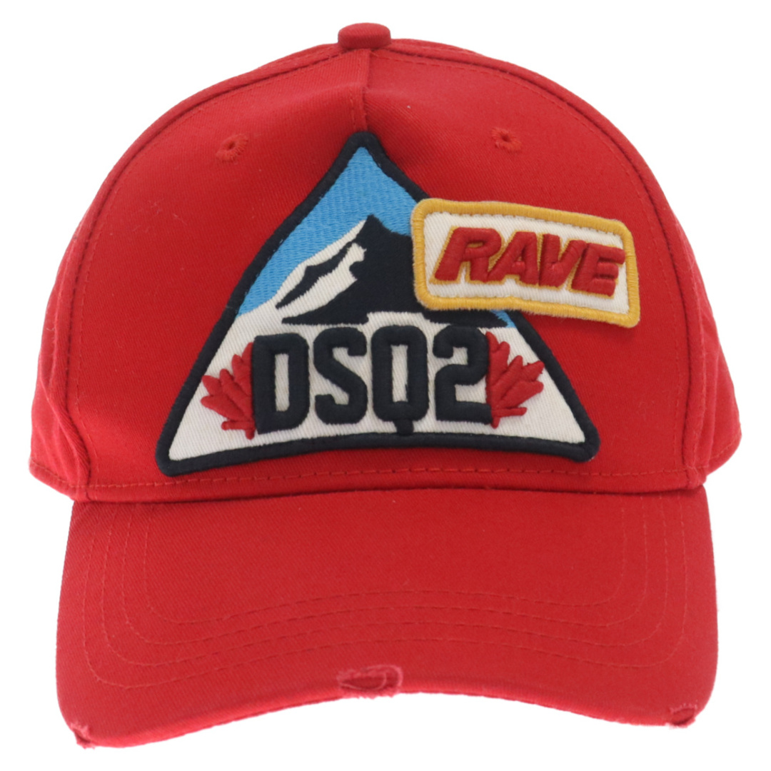 DSQUARED2(ディースクエアード)のDSQUARED2 ディースクエアード Embroidered Cap エンブロイド ロゴ刺繍 ベースボールキャップ レッド メンズの帽子(キャップ)の商品写真