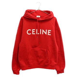 セリーヌ(celine)のCELINE セリーヌ 21SS Loose Hoodie in Cotton Fleece 2Y321052H コットンフリースルーズフーディー ロゴプリントプルオーバーパーカー レッド(パーカー)