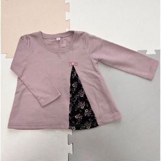 ニシマツヤ(西松屋)のパープル花柄トップス 90cm(Tシャツ/カットソー)