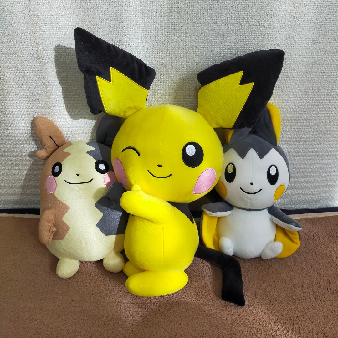 ポケモン ぬいぐるみ 3体セット ピチュー、モルペコ、エモンガ