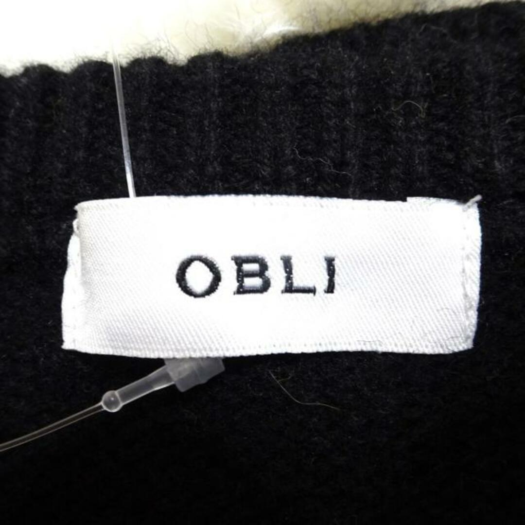 OBLI(オブリ)のOBLI(オブリ) カーディガン レディース - 黒×白 長袖 レディースのトップス(カーディガン)の商品写真