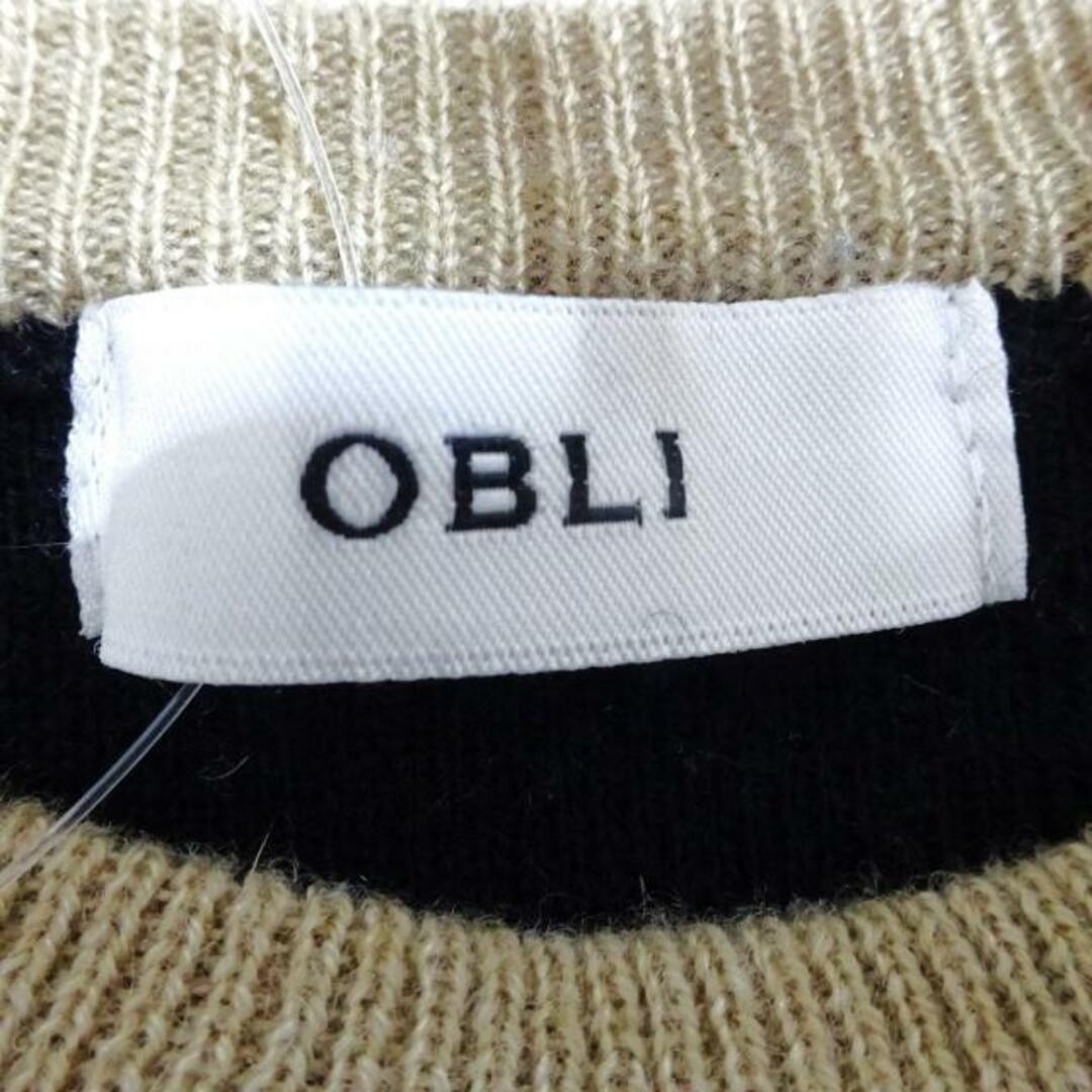 OBLI(オブリ)のOBLI(オブリ) 長袖セーター レディース - 黒×ベージュ クルーネック レディースのトップス(ニット/セーター)の商品写真