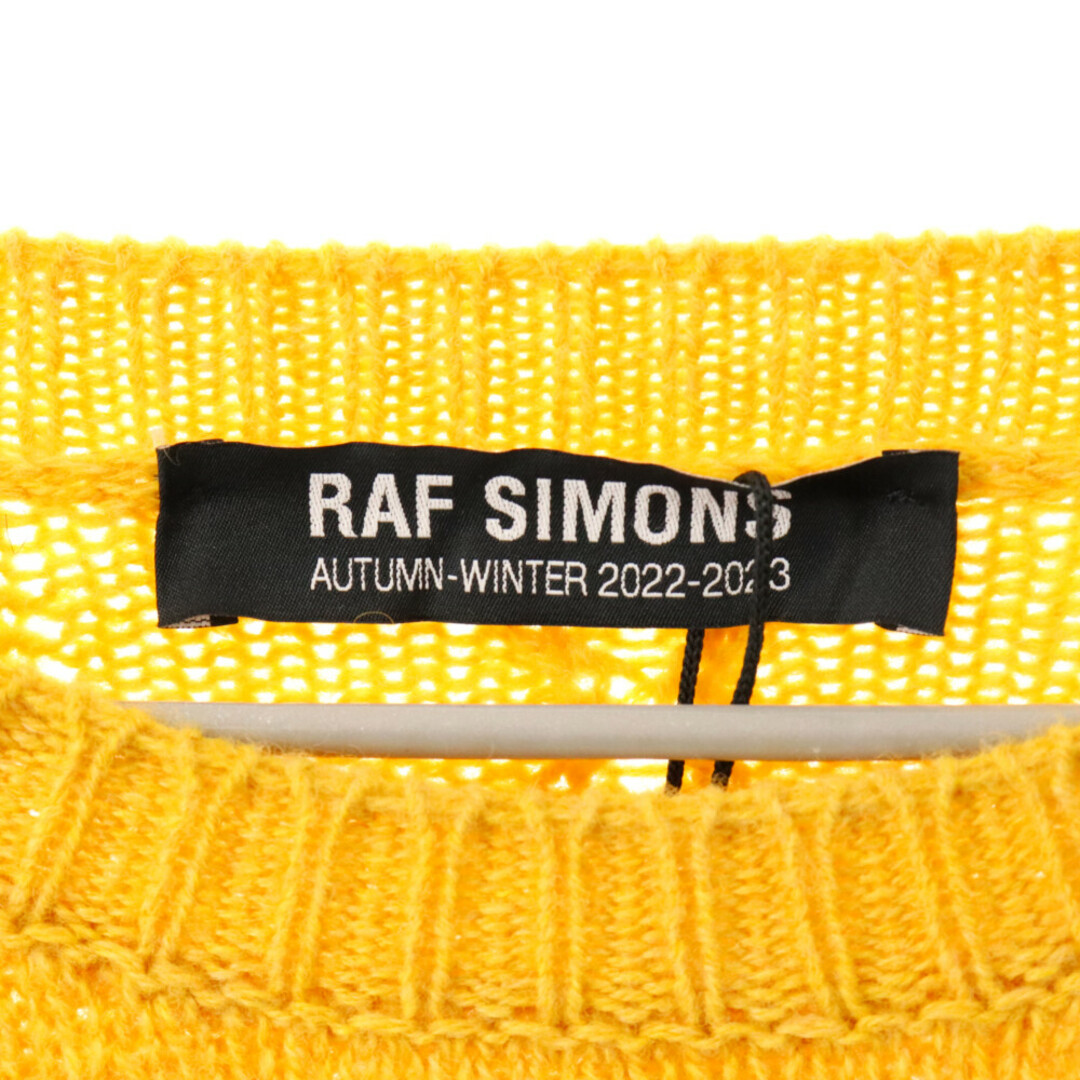 RAF SIMONS(ラフシモンズ)のRAF SIMONS ラフシモンズ 22AW GHOST ダメージ加工 ルーズフィット ローゲージニットセーター イエロー メンズのトップス(ニット/セーター)の商品写真