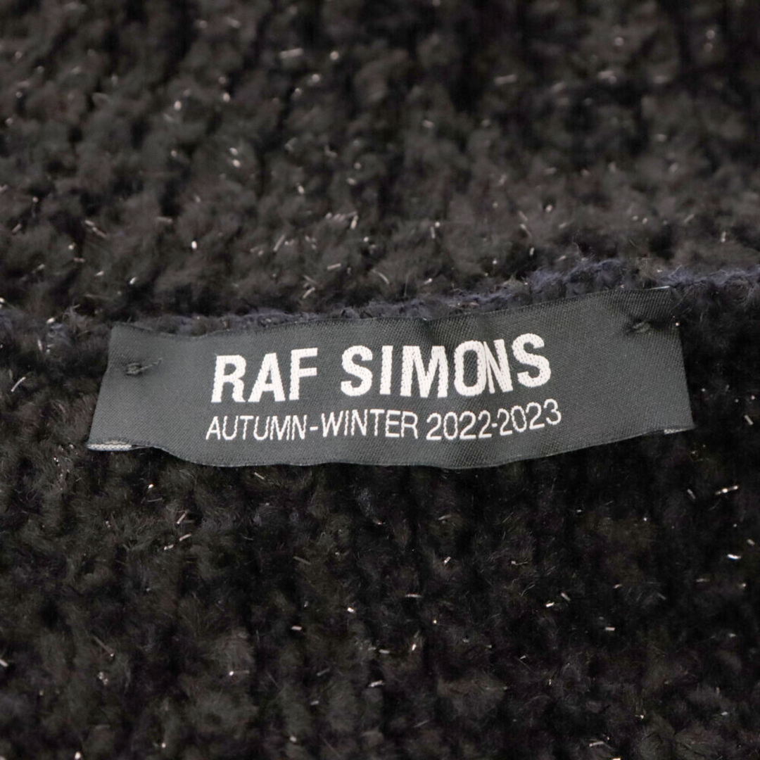 RAF SIMONS(ラフシモンズ)のRAF SIMONS ラフシモンズ 22AW ハーフジップ ラメリブ ローゲージニットセーター ネイビー メンズのトップス(ニット/セーター)の商品写真