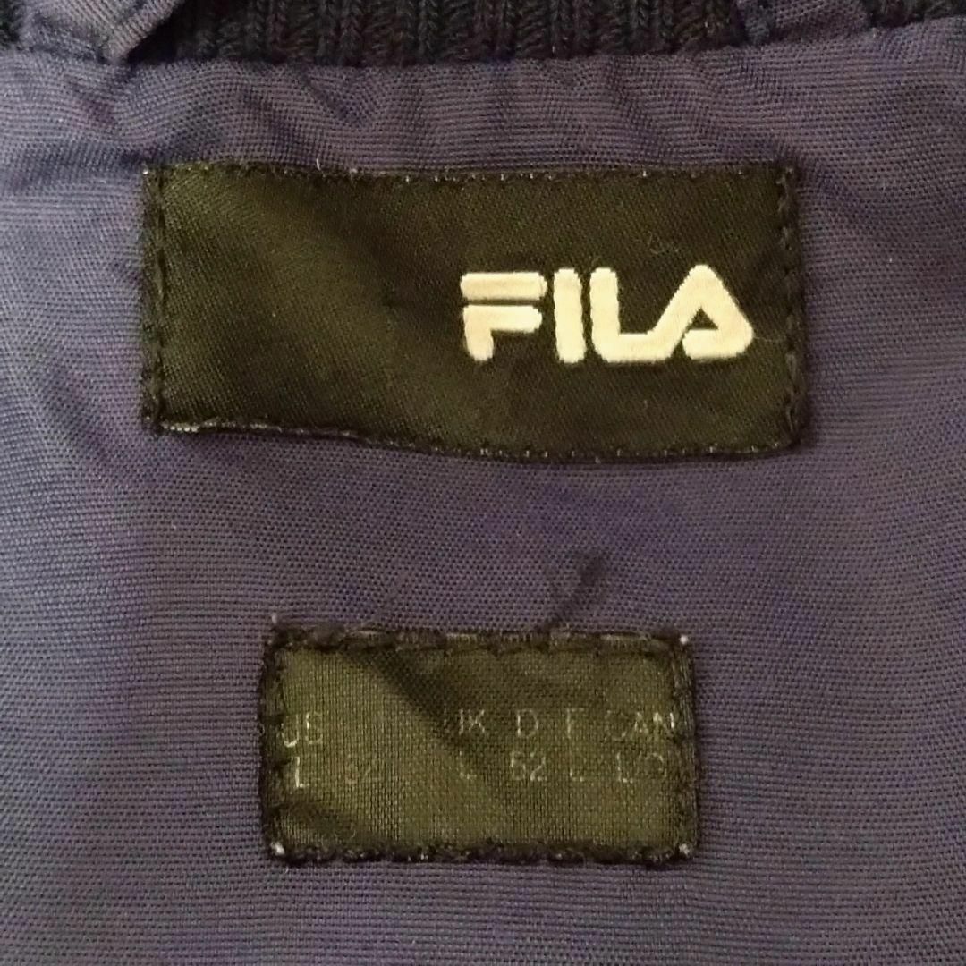 FILA(フィラ)のFILA1ナイロンジャケットXLサイズUS古着フルジップアップネイビー メンズのジャケット/アウター(ナイロンジャケット)の商品写真