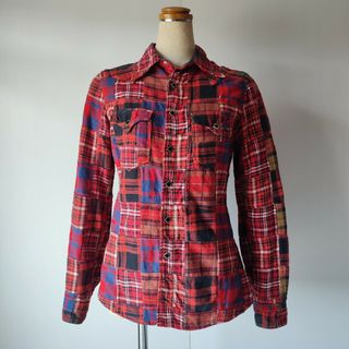 キャピタル(KAPITAL)の美品　KAPITAL　キャピタル　パッチワーク　チェック柄　シャツ(シャツ/ブラウス(長袖/七分))