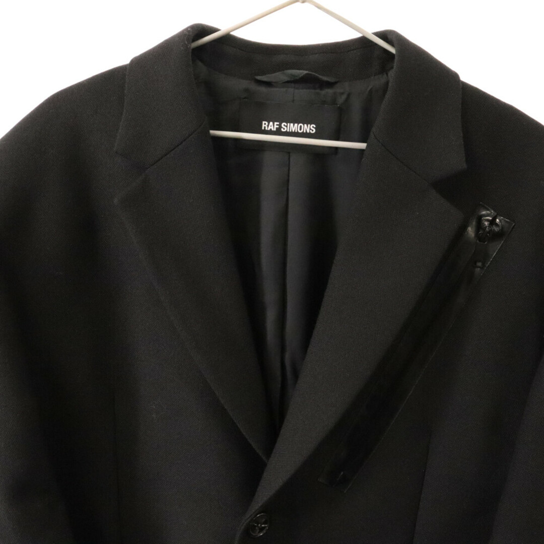 RAF SIMONS(ラフシモンズ)のRAF SIMONS ラフシモンズ 19SS BLACK & BLUE CLASSIC BIG COAT WITH ZIPPERS クラシックビッグロングコート ブルースカーフウィズジッパー ブラック 191-655 メンズのジャケット/アウター(フライトジャケット)の商品写真