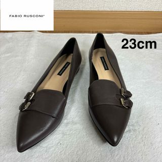 【美品】ファビオルスコーニ　ダブルベルト　ローヒールパンプス　23cm